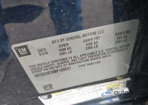 2011 Chevrolet Malibu 1Lt из США, поврежденный, VIN 1G1ZC5E10BF128597